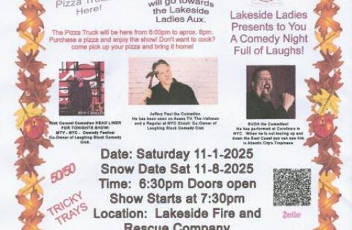 Lakeside Fire and Rescue Company Fundraiser with Jeffrey Paul, Buda the Comedian and Rich Carucci